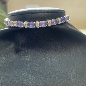 Elegant tanzanite and diamond Gemstone bracelet